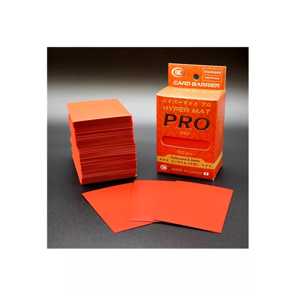 KMC Standard Sleeves - Hyper MAT PRO Red (100 Sleeves)-