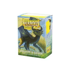 Dragon Shield Sleeves - Standard size - Matte Dual - Yellow & Silver (100 Sleeves)-AT-15071