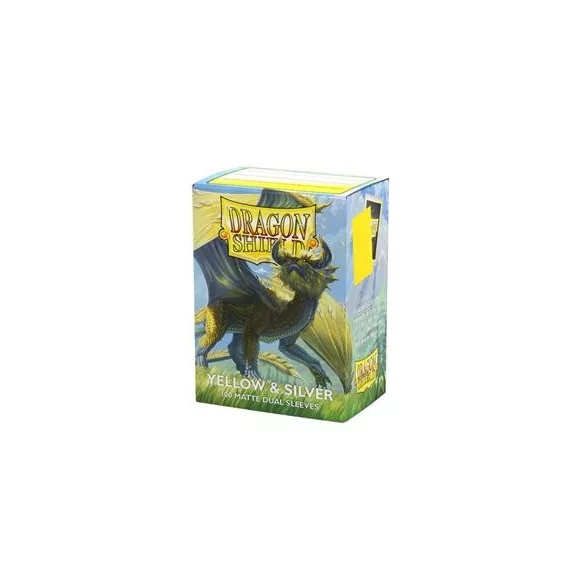 Dragon Shield Sleeves - Standard size - Matte Dual - Yellow & Silver (100 Sleeves)-AT-15071