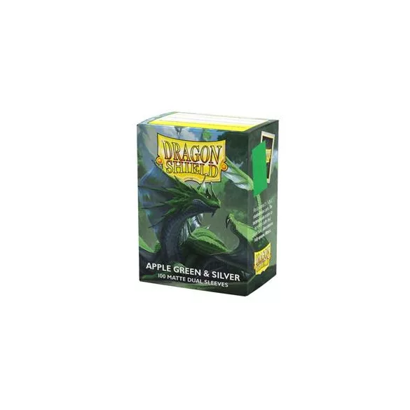 Dragon Shield Sleeves - Standard size - Matte Dual - Apple Green & Silver (100 Sleeves)-AT-15073