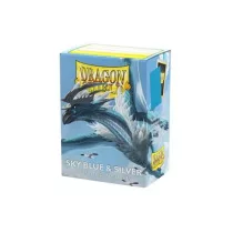 Dragon Shield Sleeves - Standard size - Matte Dual - Sky Blue & Silver (100 Sleeves)-AT-15074