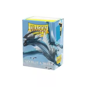Dragon Shield Sleeves - Standard size - Matte Dual - Sky Blue & Silver (100 Sleeves)-AT-15074