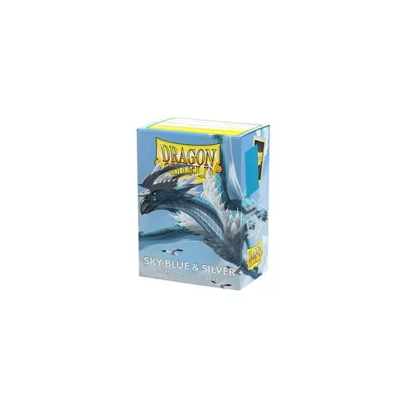 Dragon Shield Sleeves - Standard size - Matte Dual - Sky Blue & Silver (100 Sleeves)-AT-15074