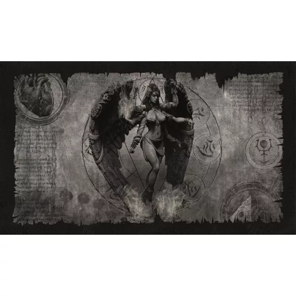 Kraken Wargames - TCG Mat 61x35cm - Abyzou Scroll Grey-KWG-TCG-280-A