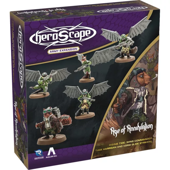 Heroscape Rising Tide - Wing Commander Tuck Harrigan and Vorid Glidestrikers Army Expansion - EN