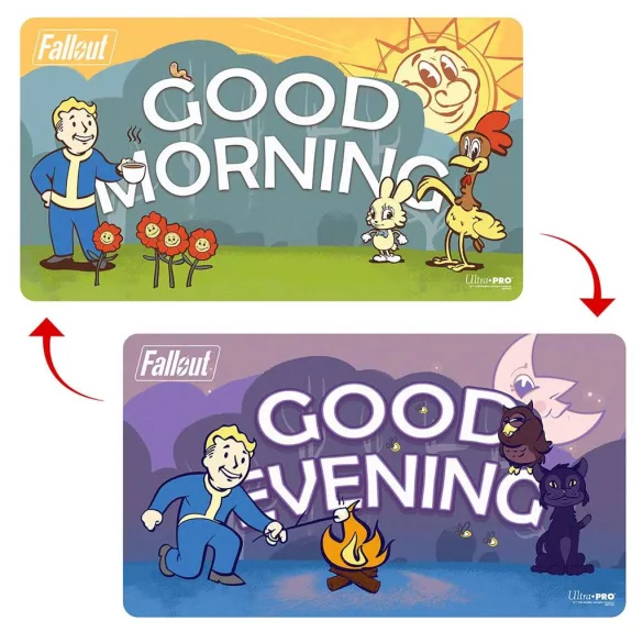 UP - Fallout - Vault Boy - Good Morning/Good Evening Double-Sided Playmat for Tabletop Gaming-16809