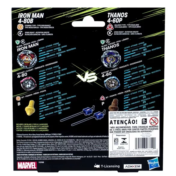 Beyblade X Marvel Collab Iron Man 4-80B vs. Thanos 4-60P-G0287ES0