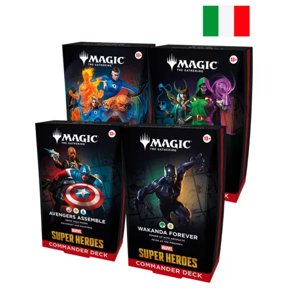 MTG - Marvel Super Heroes Commander Deck Display (4 Decks) - olasz kiadás