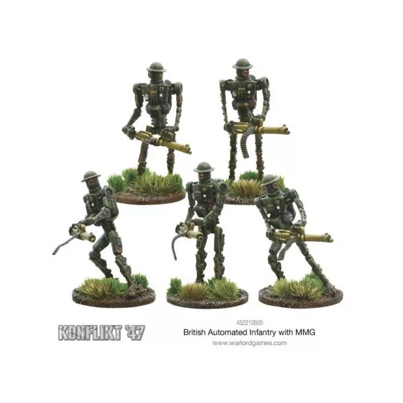 Konflikt '47 British Commonwealth Mk I Automated Infantry Squad with MMG miniatűra csapat