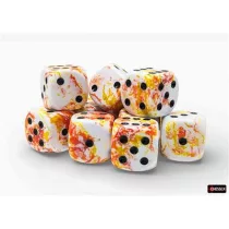 Brush Sunrise/black 16mm d6 Dice Block (12 dice)-24603