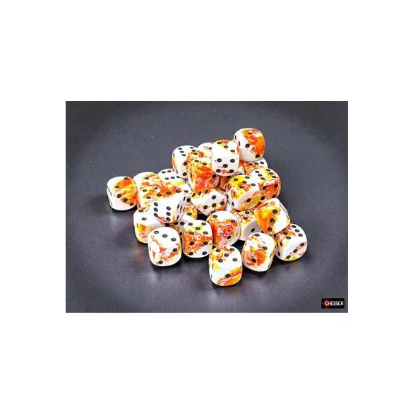 Brush Sunrise/black 12mm d6 Dice Block (36 dice)-24803