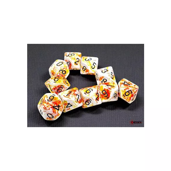 Brush Sunrise/black Set of Ten d10s-24203