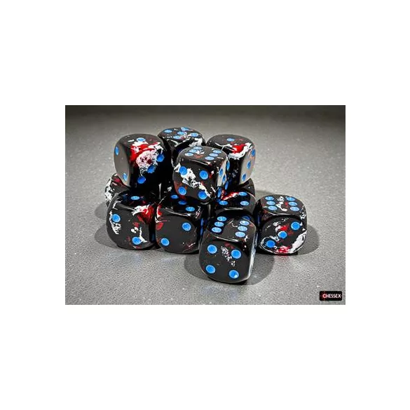 Brush Dark Side/blue 16mm d6 Dice Block (12 dice)-24608