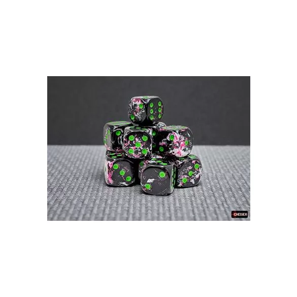 Brush Paintball/green 16mm d6 Dice Block (12 dice)-24614