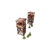 WW2 Pacific Guard Tower (2) PREPAINTED [28mm/1:56]-H00285