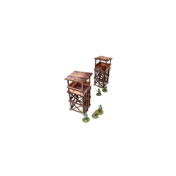 WW2 Pacific Guard Tower (2) PREPAINTED [28mm/1:56]-H00285