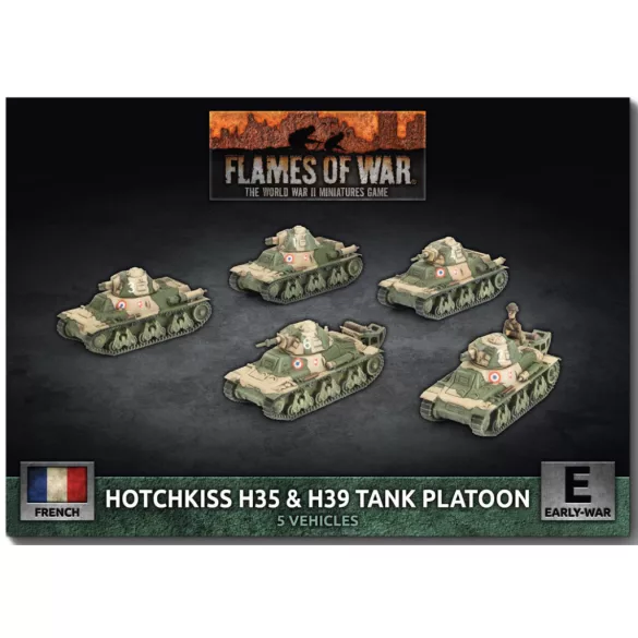 Flames of War H35 / H39 Hotchkiss Tank Platoon - 5 műanyag harckocsi
