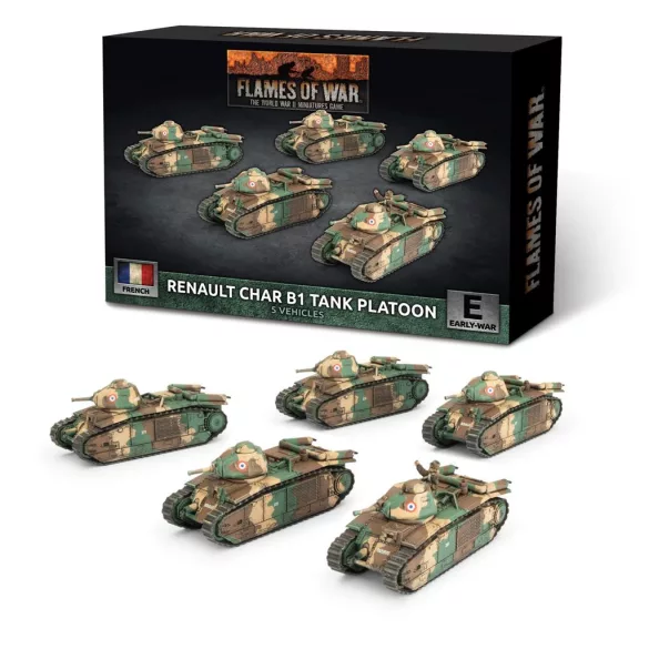 Flames of War - Renault Char B1 bis Tank Platoon (x5 Plastic)-FRX11