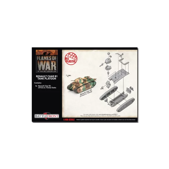Flames of War - Renault Char B1 bis Tank Platoon (x5 Plastic)