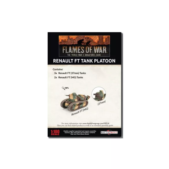 Flames of War - Renault FT Tank Platoon (x5) harckocsi minikészlet