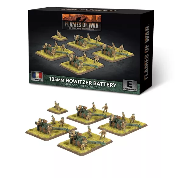 Flames of War -105mm Howitzer Battery (x4 guns)-FRX20