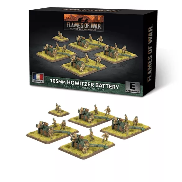 Flames of War - 105mm Howitzer Battery miniatűra szett (4 löveg)