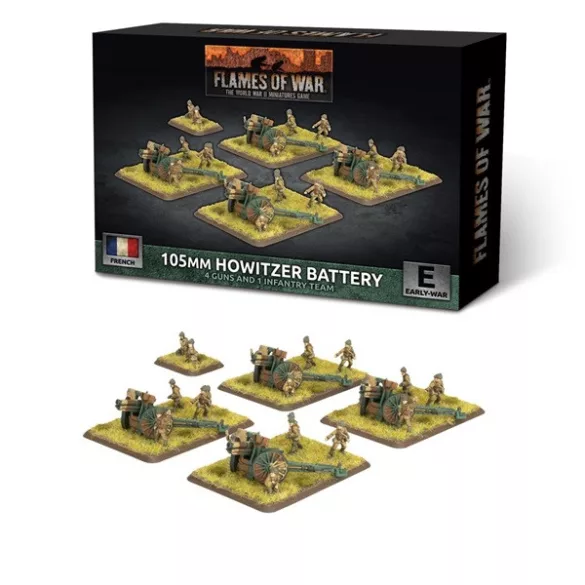 Flames of War - 105mm Howitzer Battery miniatűra szett (4 löveg)