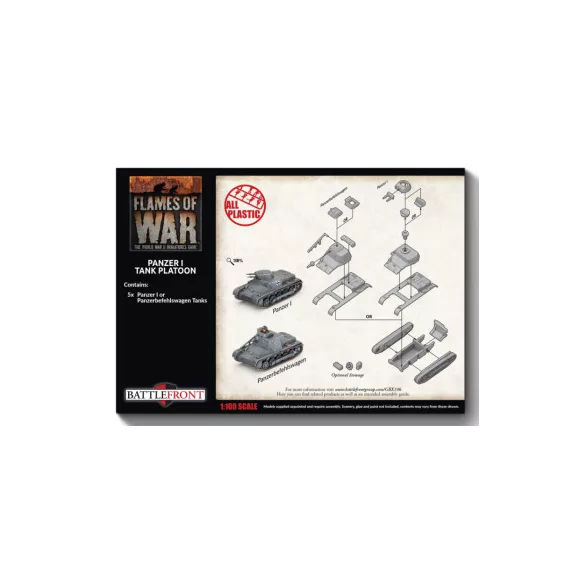 Flames of War - Panzer I Platoon (x5 Plastic) harckocsi minik