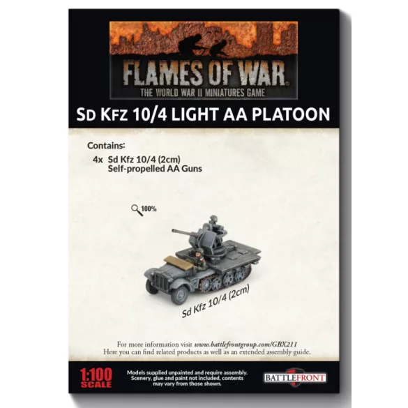 Flames of War - Sd Kfz 10/4 (2cm) Light AA Platoon miniatűr készlet (x4)