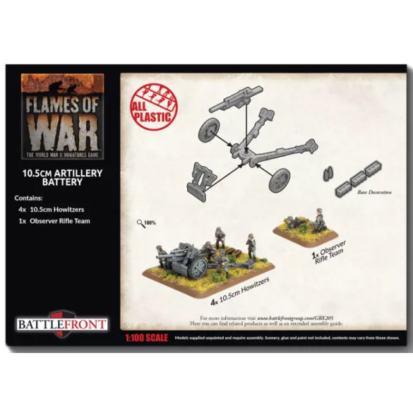 Flames of War - 10.5cm Artillery Battery (Early) (4 műanyag löveg)