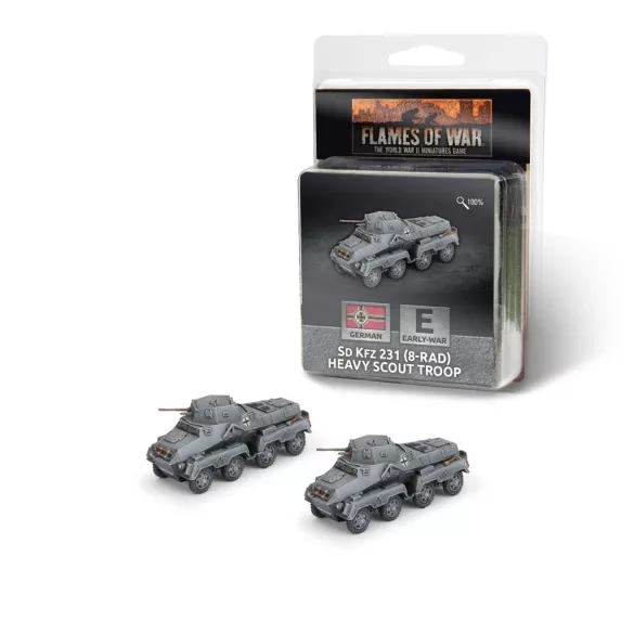 Flames of War - Sd Kfz 231 (8-rad) Heavy Scout Troop (x2)-GE339