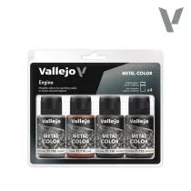 Vallejo Metal Color 4 Colors Set - Engine festékkészlet