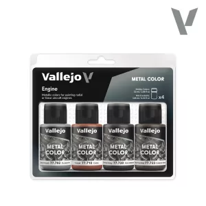 Vallejo Metal Color 4 Colors Set - Engine festékkészlet
