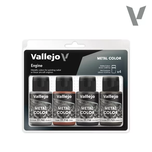 Vallejo Metal Color 4 Colors Set - Engine festékkészlet