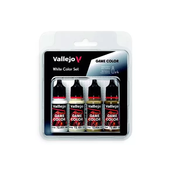Vallejo - Game Color / 4 colors - White Color Set-72386