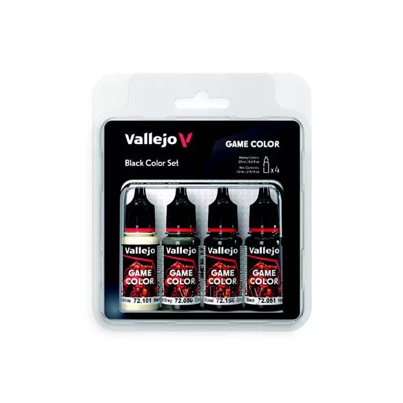 Vallejo - Game Color / 4 colors - Black Color Set-72393