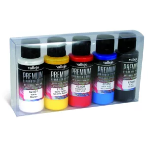 Vallejo Premium Color 5 színes festékszett - Basic Opaque Colors 60 ml