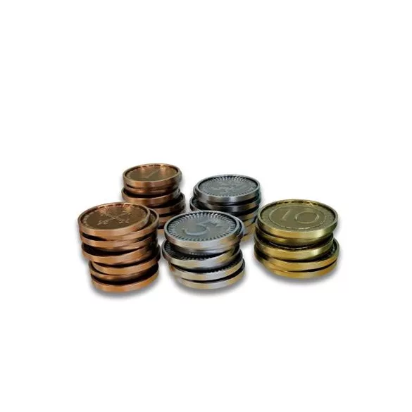 Metal Coins for Clans of Caledonia-COC-IND-COI-1-5-10