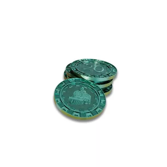 12 Metal Coins (Play Money) for Clans of Caledonia: Industria (12 x 20)-COC-IND-COI-20