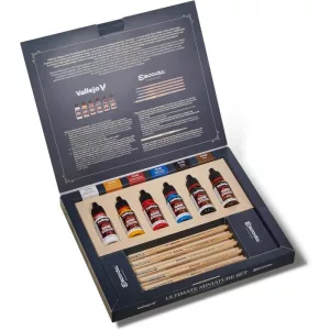Vallejo - Game Color / Special Set 6 colors - Ultimate miniature set Paint & Brushes (5) 18 ml