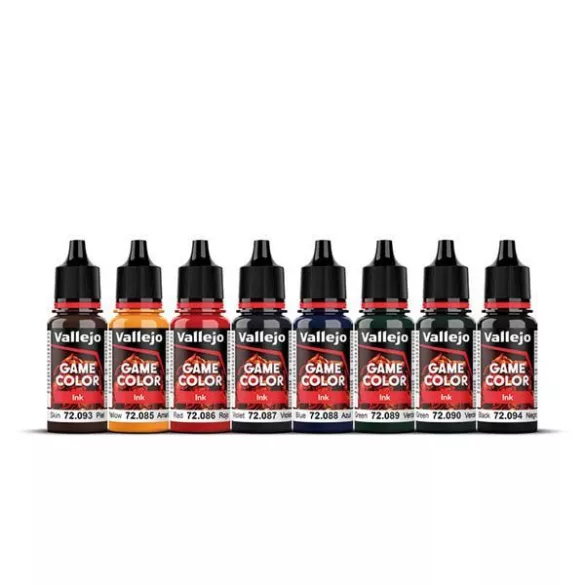 Vallejo Game Color - Game Inks 8 színes festékkészlet, 18 ml