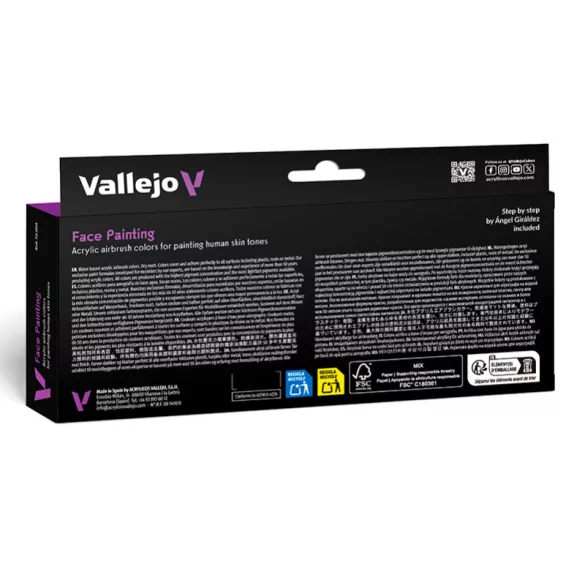 Vallejo Game Air Face Painting 8 színes festékkészlet 18 ml