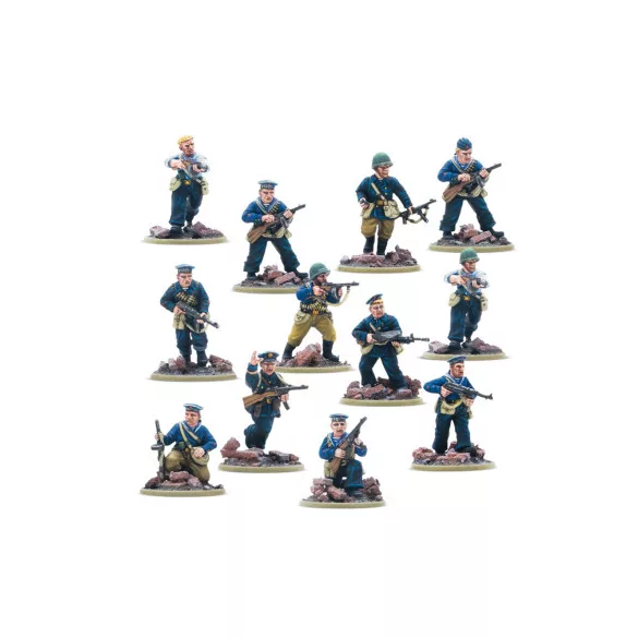 Bolt Action Soviet Naval Brigade Veteran Squad 28 mm veterán osztag miniatúra