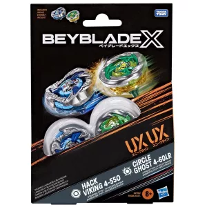 Beyblade X Circle Ghost 4-60LR UX & Hack Viking 4-55O UX Dual Pack Set-G2755ES0