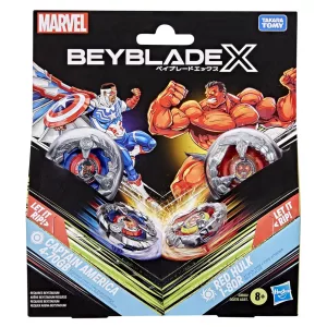 Beyblade X and Marvel Collab Captain America 4-70GB vs. Red Hulk 1-80R-G1690ES0
