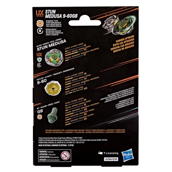 Beyblade X Stun Medusa 9-60GB UX Starter Pack Set-G2738ES0
