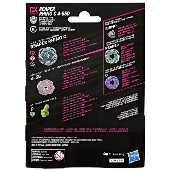 Beyblade X Reaper Rhino C 4-55D CX Starter Pack Set-G2746ES0
