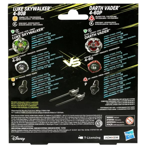 Beyblade X and Star Wars Collab Luke Skywalker 4-80B vs. Darth Vader 4-60B-G0290ES0