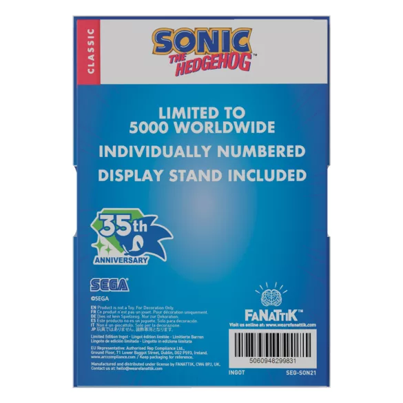 Sonic The Hedgehog - Stained Glass Window Style Ingot-SEG-SON21