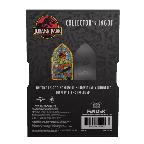 Jurassic Park - Stained Glass Style Metal Ingot-UV-JP165
